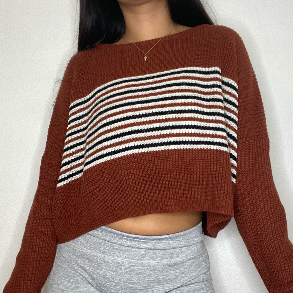 Rust orange cropped sweater